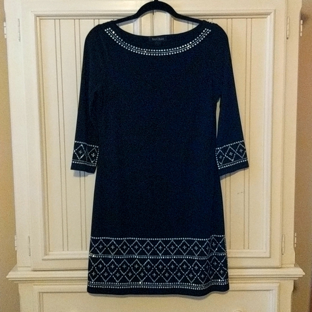 Beautiful Beaded White House Black Market Dress